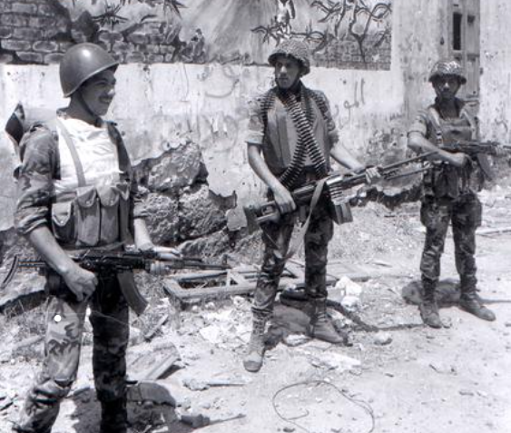 tre soldater fra den libanesiske borgerkrig